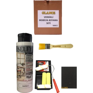 Rich Selfy Decor Beyaz Kendinden Vernikli 500 cc Mobilya Boyama Seti Sanatsal Kullanım için