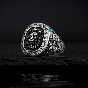 Rev Silver 925 Ayar Gümüş Erkek Yüzük Aslan Modeli Gümüş Rengi