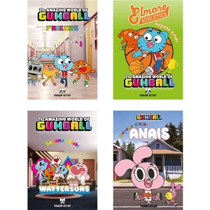 Rakun Kitap Gumball 4'lü Çocuk Boyama Seti - 4-8 Yaş Arası Eğlenceli ve Eğitici