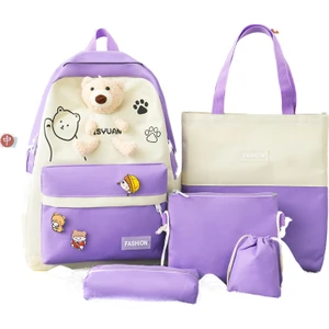 Sevimli Kore Sırt Çantası Sırt Çantası 5 Parça Takım (Yurt Dışından)
