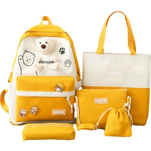 Sevimli Kore Sırt Çantası Sırt Çantası 5 Parça Takım (Yurt Dışından)