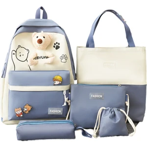 Sevimli Kore Sırt Çantası Sırt Çantası 5 Parça Takım (Yurt Dışından)