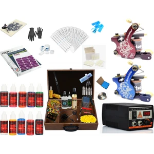 Xl-989 - 2 Makineli Çantalı Dövme Makinesi Seti Full - Chevyary
