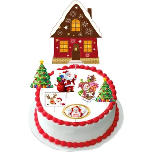 Yılbaşı Pasta Kürdanı Set Noel Baba ve Kardan Adam Modeli 3