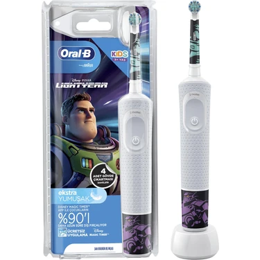 Oral-B D100 Vitality Lightyear Özel Seri Çocuklar İçin Ekstra Yumuşak Şarj Edilebilir Diş