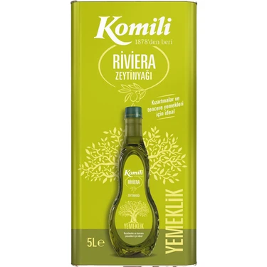 Komili 5 lt Riviera Zeytinyağı Türkiye Menşeli Yemeklik Yağ Hafif Aromasıyla Mükemmel
