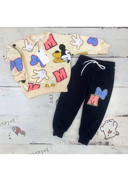 Mickey Mini Mouse Baskılı Disney Çocuk Eşofman Takım
