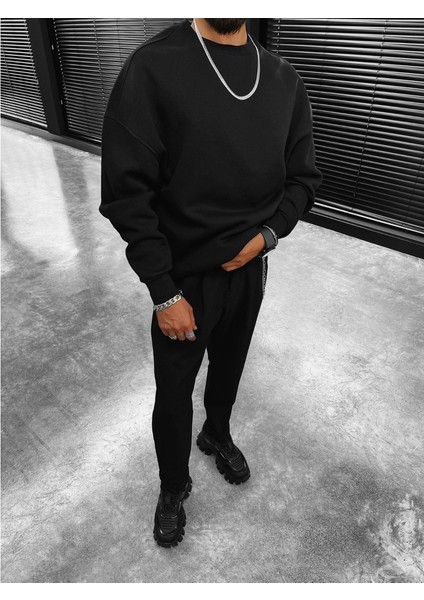 Erkek Kadın Oversize Bisiklet Yaka Sweatshirt Düşük Omuz % 100 Pamuk. Tiftiklenme Yapmaz. fiyatları