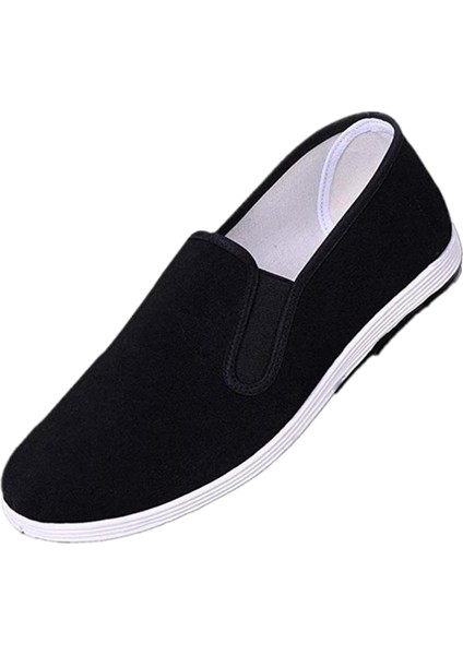 Pamuklu Kumaş Ayakkabı Loafer Siyah 42 (Yurt Dışından)