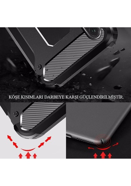 Apple iPhone 13 Mini Darbe Emici Kılıf Military Armor Çift Katman Köşe Korumalı Crash Silikon Tank Kapak Gri