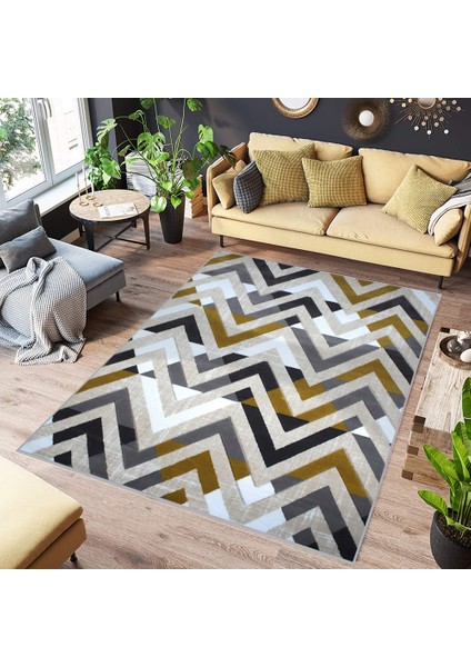 Dijital Baskı Yıkanabilir Kaymaz Taban Salon Halısı RVG0542