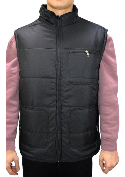 Çok Cepli Içi Elyaflı Battal Dahil 4 Renk 9 Beden Kışlık Yelek