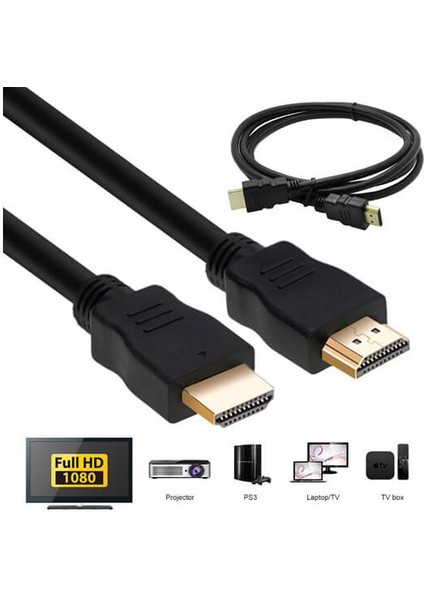 HDMI To HDMI 30CM Kısa HDMI Kablo Altın Uçlu Full Hd 3D LCD LED Ps3 Uydu Receiver