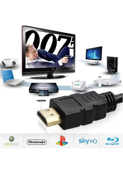 HDMI To HDMI 30CM Kısa HDMI Kablo Altın Uçlu Full Hd 3D LCD LED Ps3 Uydu Receiver