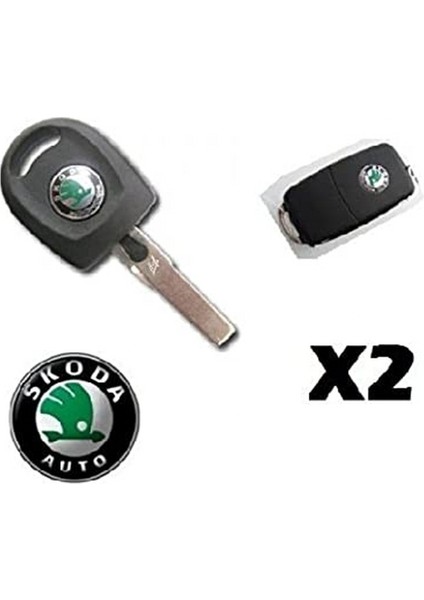 Skoda Auto Oto Anahtar 3m Metal Alaşım Logo 2li Set modelleri