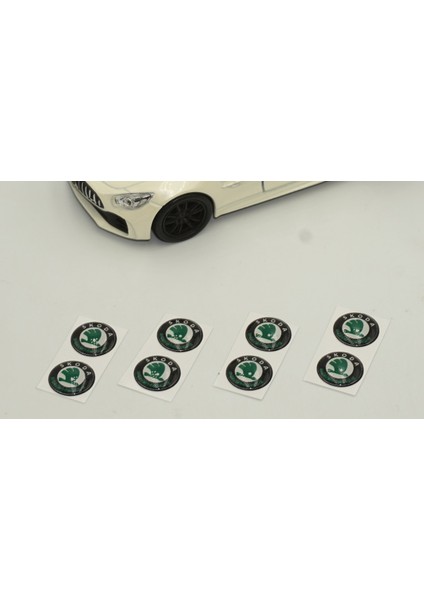 Skoda Logo Jant Torpido Direksiyon 13MM Damla Sticker Logo Seti fırsatları