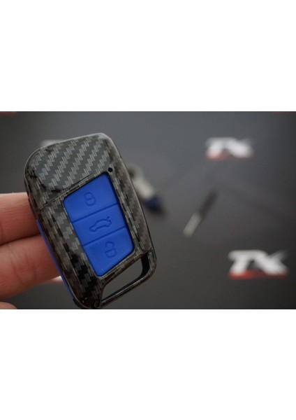Volkswagen Vw Golf 7 Mk7 Gerçek Karbon Fiber Anahtar Kapağı Iç Silikonlu