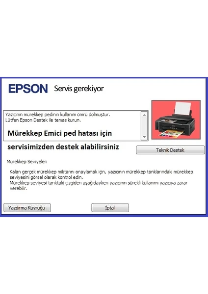 Epson L3250 Pad Hatası Için Reset Key ve Keçesi