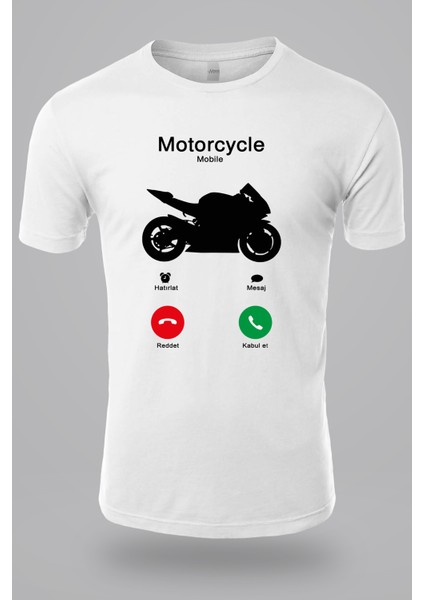 Motorcycle Mobile Baskılı Tişört