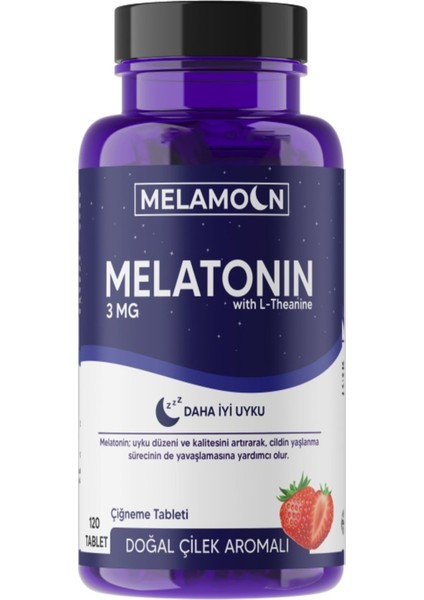 3 mg 120 Tablet Melatonin ve Teanin İçeren Takviye Edici Gıda 3 mg