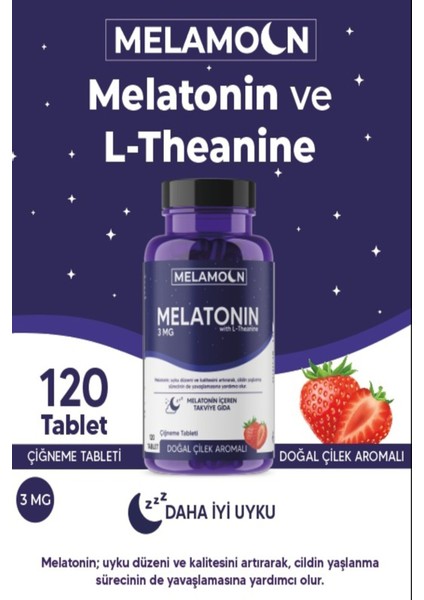 3 mg 120 Tablet Melatonin ve Teanin İçeren Takviye Edici Gıda 3 mg