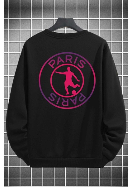 Yeni Sezon Paris Sırt Detaylı Pamuklu Kışlık Sıfır Yaka Sweatshirt