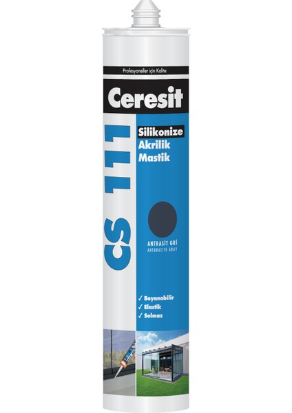 Cs 111 Silikonize Akrilik Mastik Antrasit Gri 240 ml