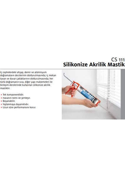 Cs 111 Silikonize Akrilik Mastik Antrasit Gri 240 ml