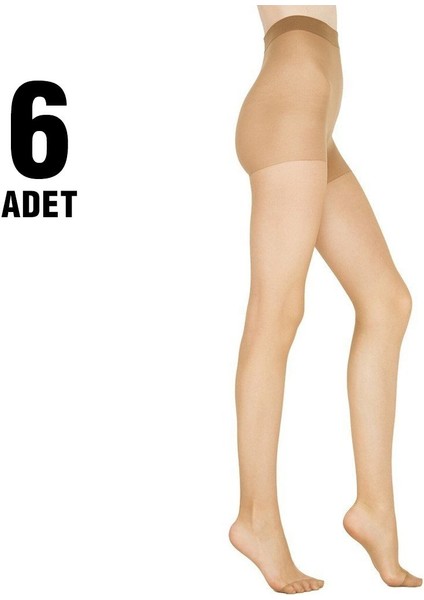 Likra Fit 15 Parlak Maxi Battal Külotlu Çorap 6'lı