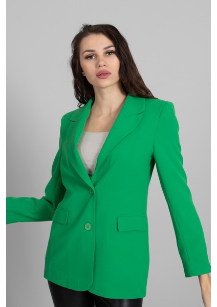 Yeşil Vatkalı Astarlı Blazer Ceket 0105110.07