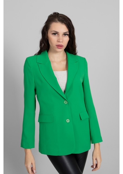 Yeşil Vatkalı Astarlı Blazer Ceket 0105110.07