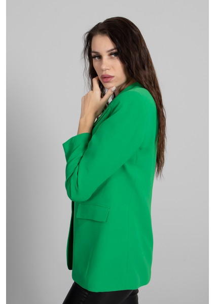 Yeşil Vatkalı Astarlı Blazer Ceket 0105110.07