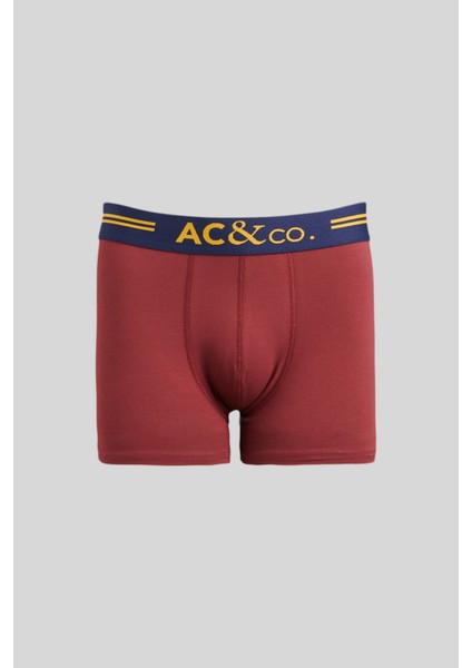 AC&Co / Altınyıldız Classics Erkek Lacivert-bordo-antrasit 3'lü Pamuklu Esnek Boxer Paketi