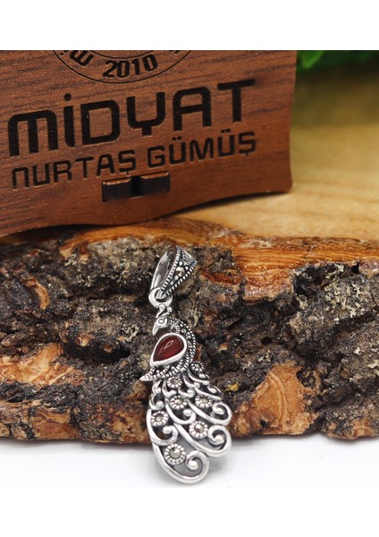 Akik ve Markazit Taşlı Gümüş Kolye 201021590 fiyatları