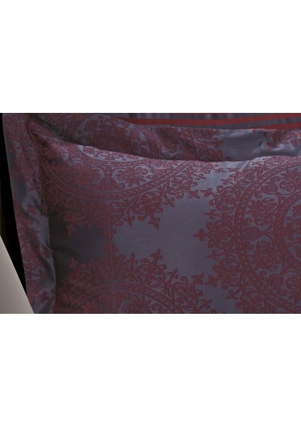 Tiara Bambu Jakar Kumaş Bordo Ikili Oksford 60X80CM Yastık Kılıfı - 1361