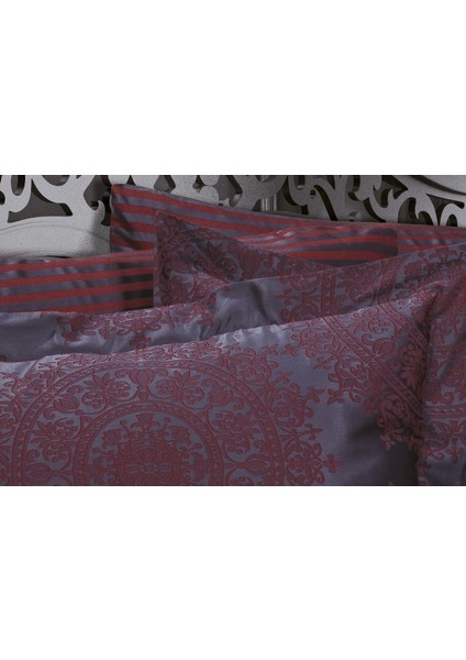 Tiara Bambu Jakar Kumaş Bordo Ikili Oksford 60X80CM Yastık Kılıfı - 1361