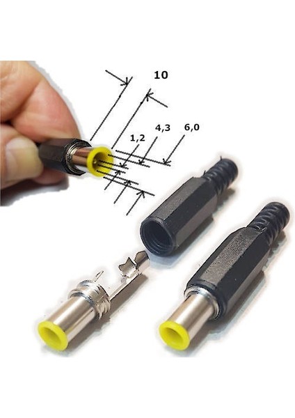 OEM Dc Adaptör Fiş Ucu Samsung 5 x 3 5 x 9 5 mm C/ Pin (2 Adet)