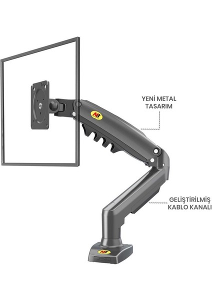 North Bayou Nb F80 Amortisörlü 17-27'' Masa Üstü Monitör Tutucu