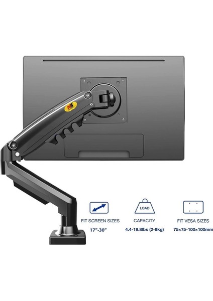North Bayou Nb F80 Amortisörlü 17-27'' Masa Üstü Monitör Tutucu fiyatları