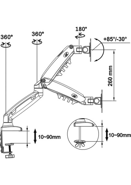 North Bayou Nb F80 Amortisörlü 17-27'' Masa Üstü Monitör Tutucu fırsatları