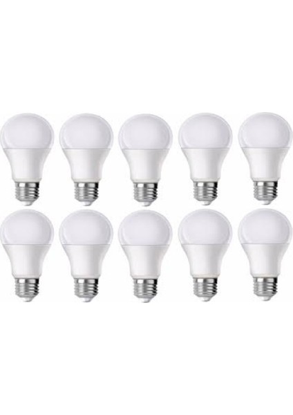 9 W Led Ampul Beyaz Işık 10 Adet E27 Duy Led Lamba (810 Lümen)