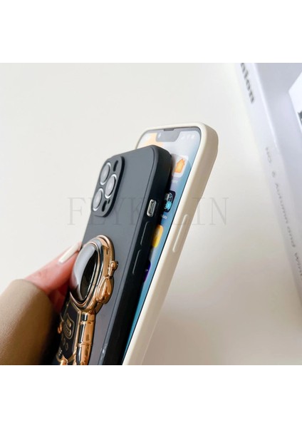 Iphone Xs Max Ile Uyumlu Kılıf Stand Olabilen Elonlansman Astronot Kılıf Siyah