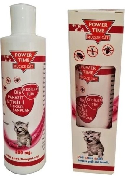 Power Time Kedi Dış Etken Şampuanı 200 Mg