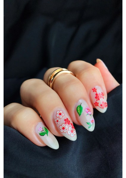 Çiçekler -2 Tırnak Sticker , Nail Sticker, Nail Art modelleri