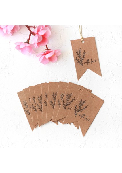 Etiket with love, leaves 20 adet fiyatları