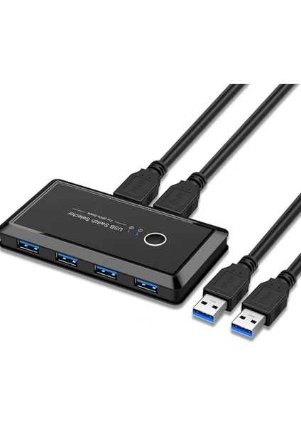 4686 USB 3.0 4 Port Hub 2 Kasa Pc Bilgisayar Kvm Switch Splitter Çoklayıcı