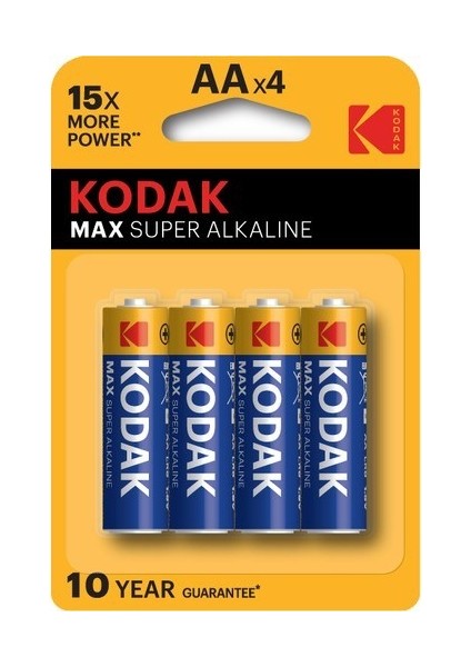 Pil Alkalin Kalem Pil Aa X4 Kodak Max Super Alkalıne Pil