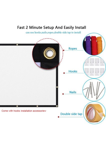 Projektör Ekranı 60-150INCH Ev Sineması Sineması Kapalı Dış Mekan 84 (172X128CM) 4: 3 (Yurt Dışından) indirimleri