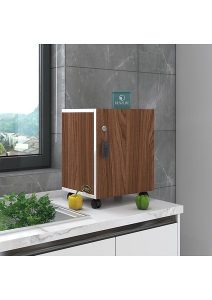 Kenzlife mutfak dolabı zehra 068*030*032 cvz kilitli tekerlekli banyo evrak ofis kitaplık ayakkabılık kiler