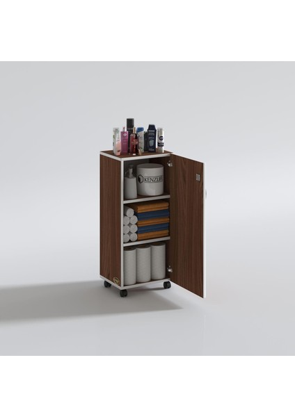 Kenzlife mutfak dolabı zehra 108*030*032 cvz kilitli tekerlekli banyo evrak ofis kitaplık ayakkabılık kiler